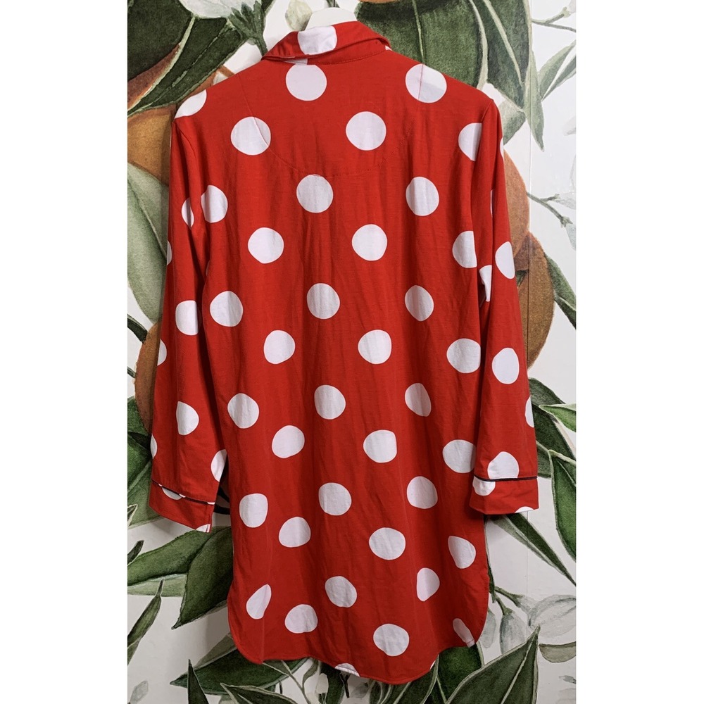 Disney Medium Minnie Mouse Button Front Polka Dot Pajama Dress - Picture 4 of 4